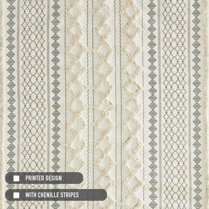 Ahnaish Cotton Shower Curtain, Ivory