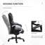 Grande et grande chaise de bureau de direction avec siège large, chaise de bureau d'ordinateur avec coutures en losange à haut dossier, hauteur réglable et roues pivotantes