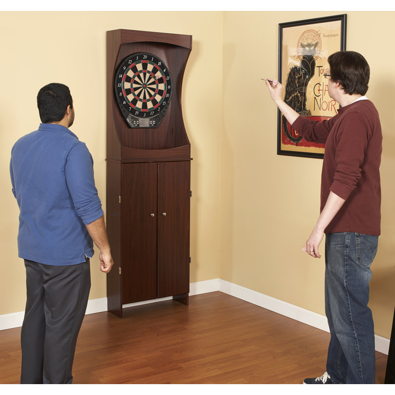 Electronic Dartboard and Cabinet Set with Darts