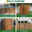 Outdoor Privacy Screen 2-Panel, 38" w x 50" h No-Dig Air Conditioner Fence, Aluminum Frame & Horizontal Vinyl Wall, for Pool Equipment, AC Unit, Trash Can Enclosure, Patio and Backyard,Teak-2009410751