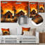 Rustique grange coucher de soleil - campagne, décoration murale en métal-81554891