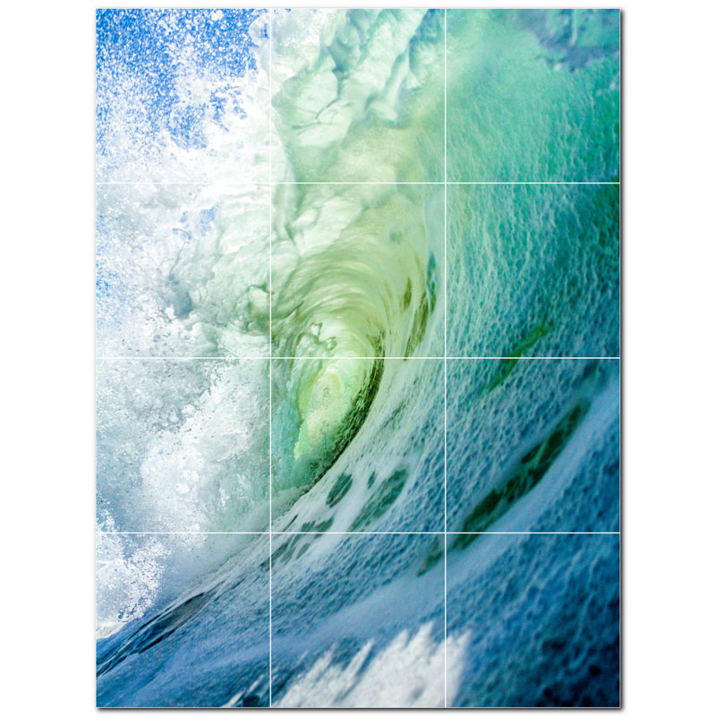 Murale décorative en céramique 12 po x 12 po Waves Photo