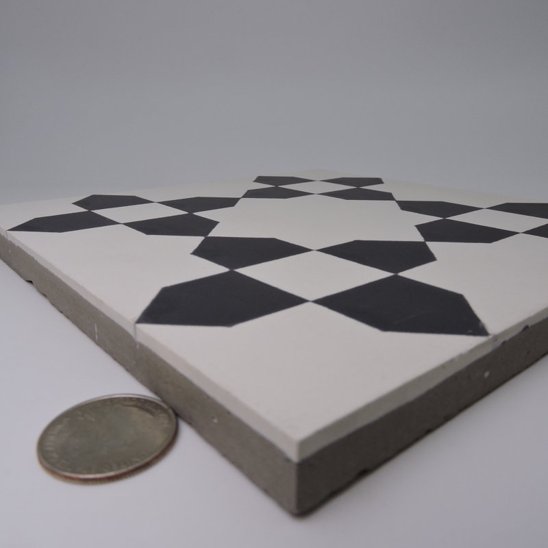 Carreau de mur et de sol à motifs en ciment 8 po x 8 po Martile