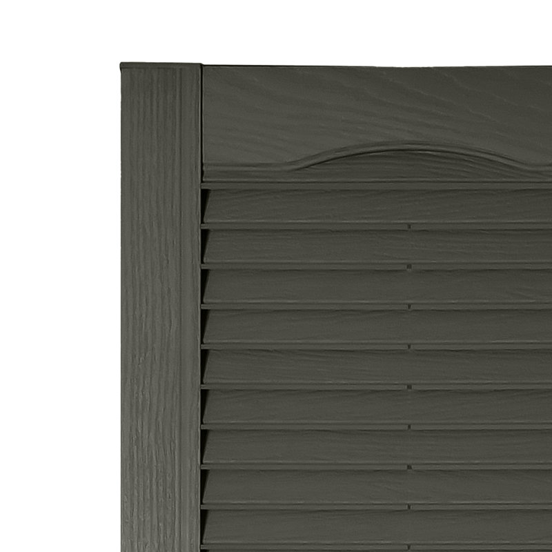 Custom Louvred Shutter with Cathedral Top, Dove Grey, 42", 14.5"