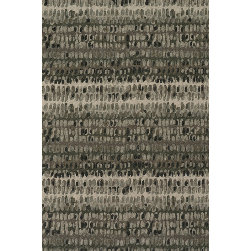 Tapis en laine micro crocheté à la main Paint Chip, Green, Rectangle 9'6" x 13'6"