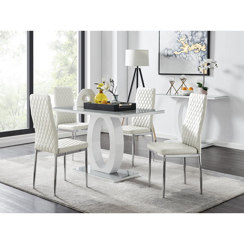 Ensemble de table de salle à manger Scottsmoor, Blanc, Gray