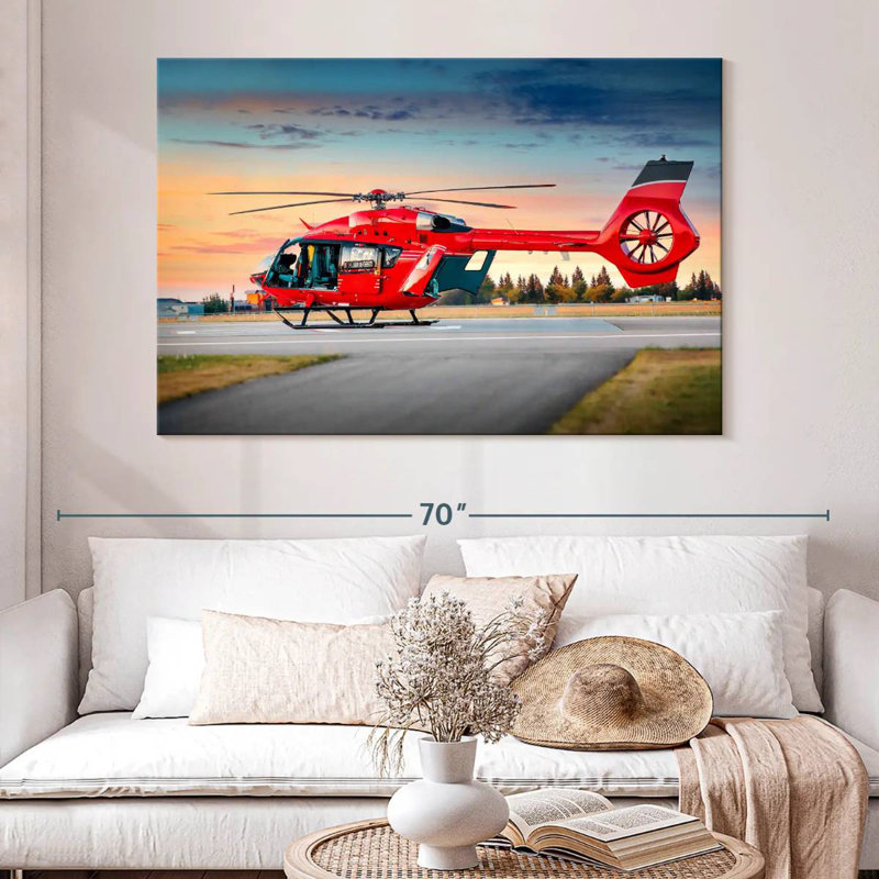 Mehar Red Helicopter, 34" H x 51" W
