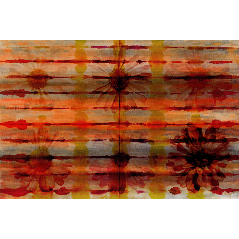 « orange floral burst » par parvez taj,, reproduction d’art sur toile tendue, 40 po x 60 po