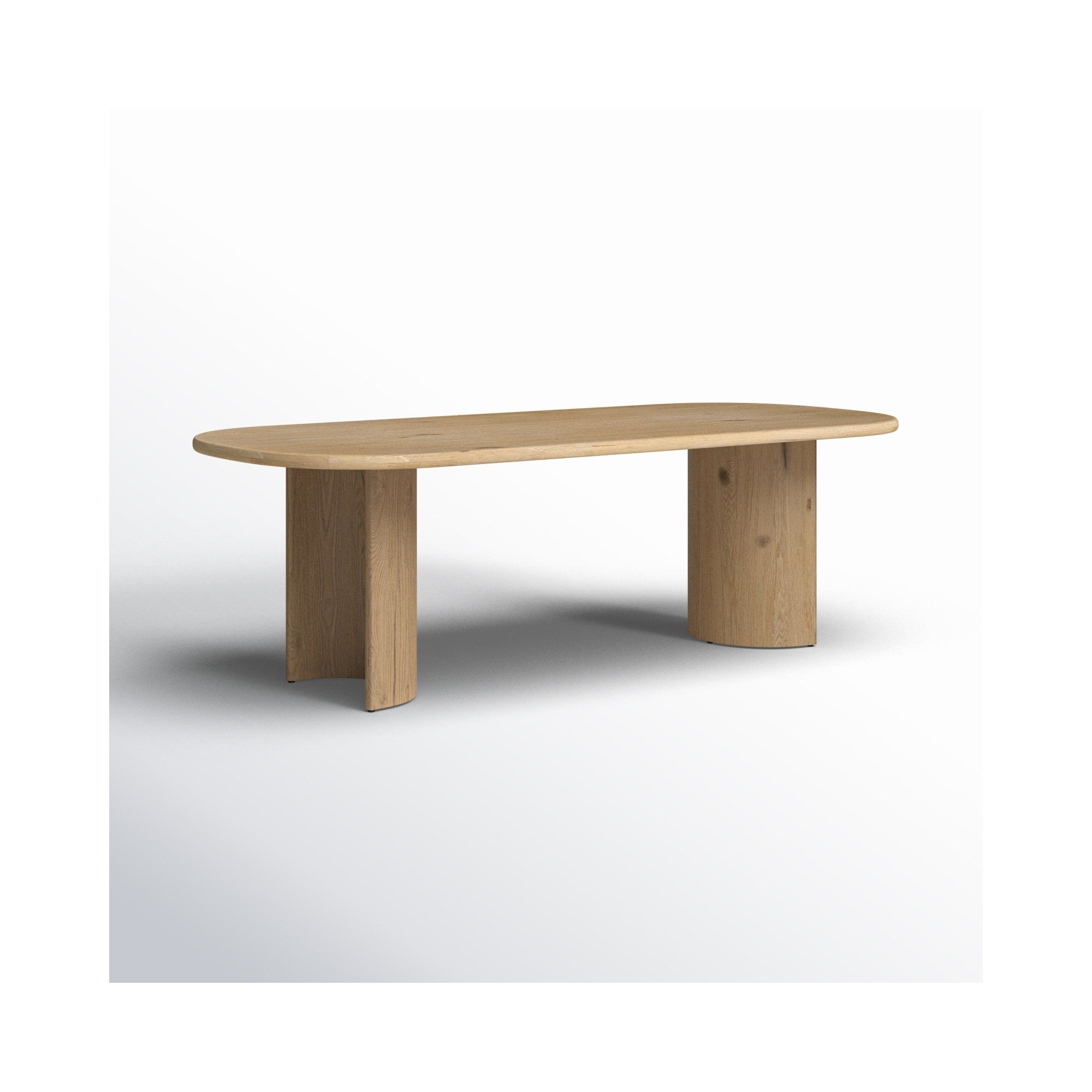 Haiden 94'' Double Pedestal Dining Table, Worn Oak Veneer, 30" H x 94" W x 42" D