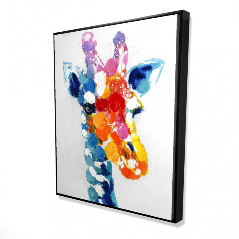 Impression de girafes abstraites colorées sur toile