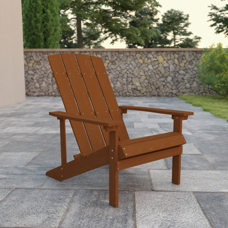 Commercial All-Weather Adirondack Chair in Faux Wood, Brown