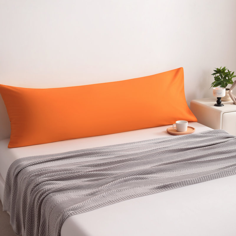 1 housse de coussin pour le corps, housse de coussin en coton, fermeture à enveloppe, 20 x 54 pouces - NTBAY, Orange