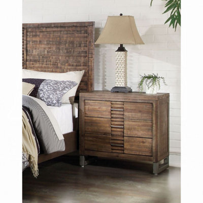 Andriah 3-Drawer Nightstand in Reclaimed Oak