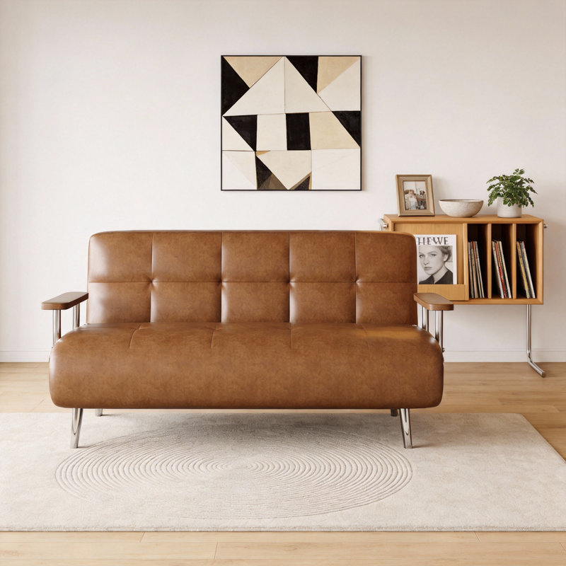 2 Seater Faux Leather Sofa Bed