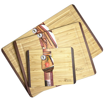 Bamboo Cutting Board Set With Pakka Edging