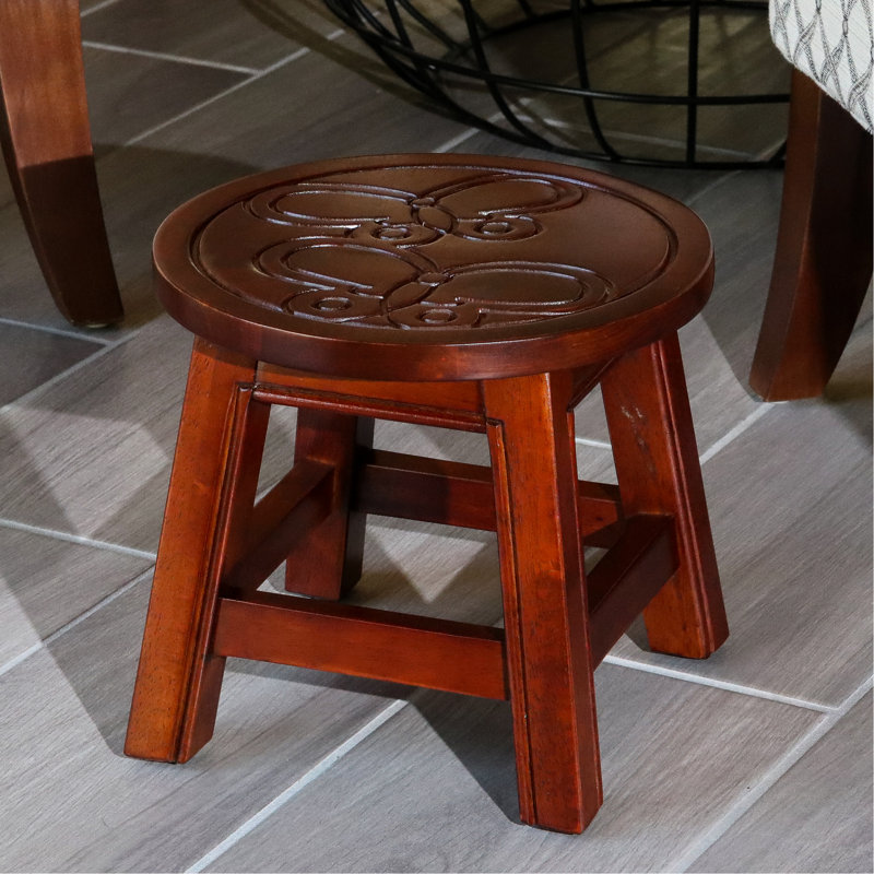 Escabeau en bois cerise en bois - Robuste et fonctionnel pour la décoration de la maison H 10 po x P 11 po avec adultes