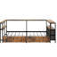 Cadre de lit d'angle en métal pour lit simple avec tiroirs de rangement, lit de jour simple pour enfants et adolescents, cadre de lit pour enfants