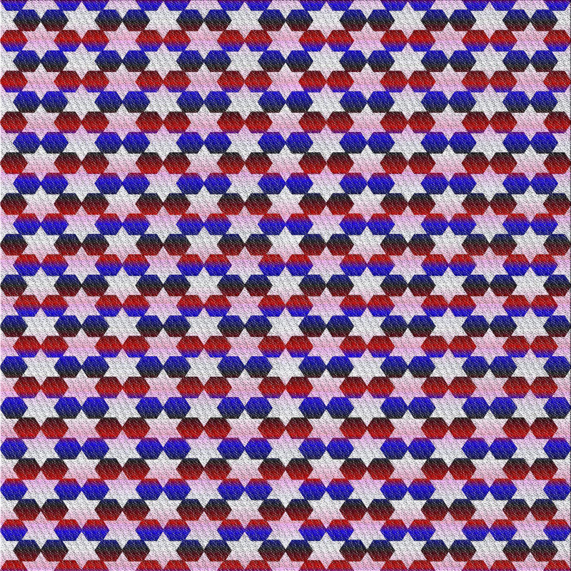 Tapis rose/bleu tissé à la machine, Carré 8 pi