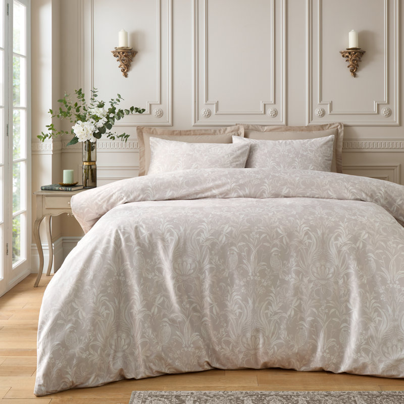 Regal Birds Polyester Floral Duvet Cover Set with Pillowcases, Single Duvet Cover + 1 Standard Pillowcase