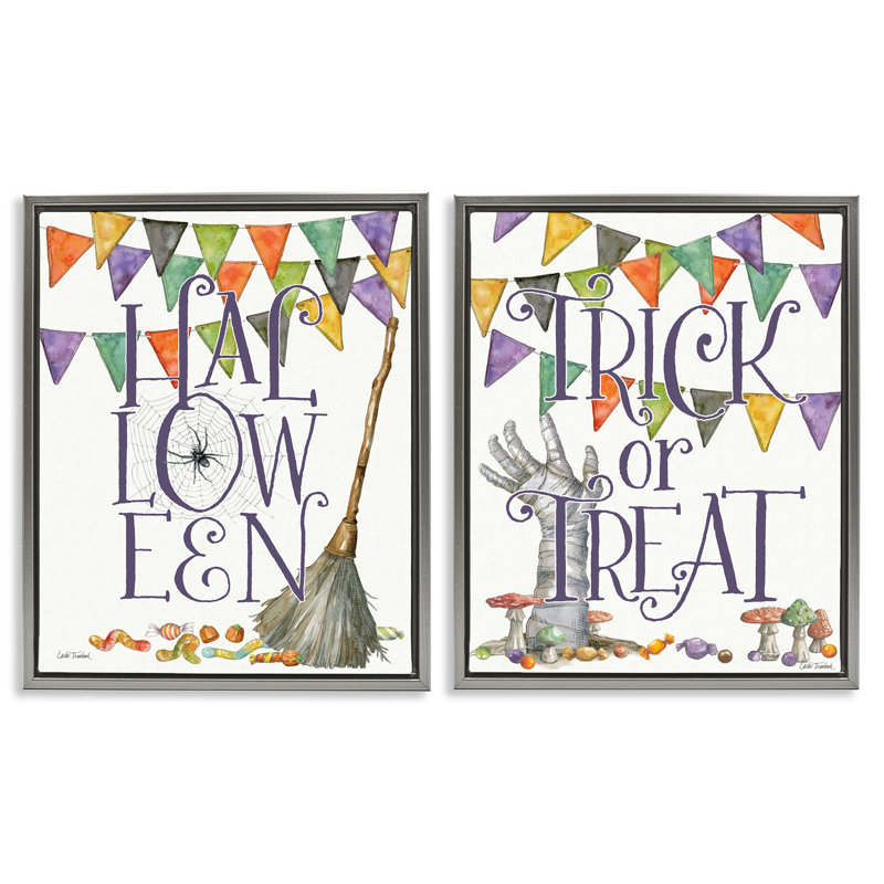 Ensemble de cadres flottants 2 pièces Spell rebond Halloween, design par Leslie Trimbach, H 31 po x l 50 po