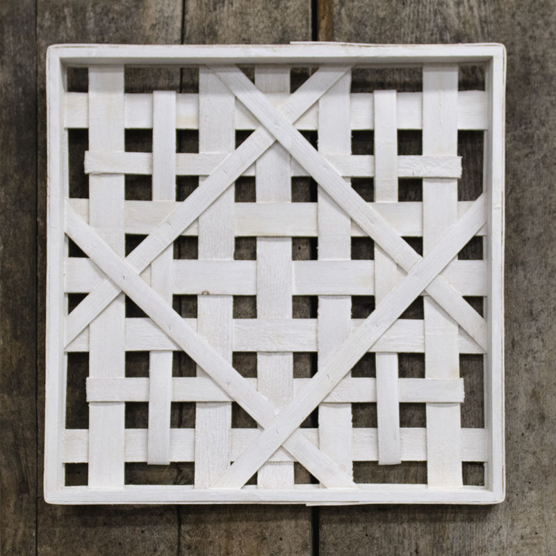 Décoration murale cadre tissé, Blanc