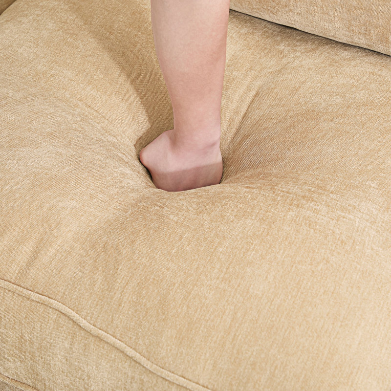 Canapé en U avec repose-pieds mobile, H 31,41 po x l 112,61 po x P 34,21 po, 3, Chenille blé