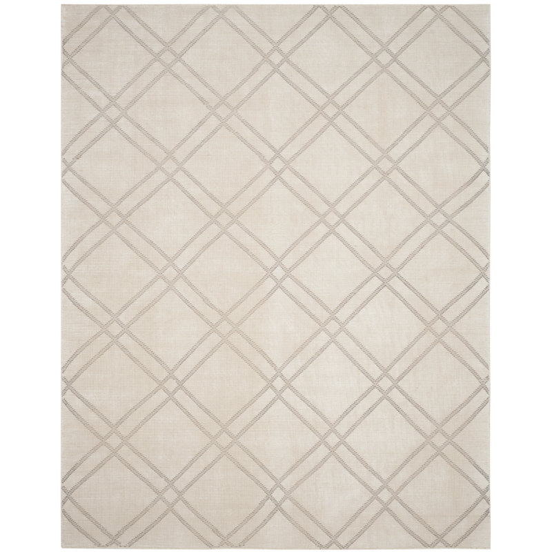 Tapis en bambou / coton noué à la main délavé à la main Bradenton, Rectangle 8 pi x 10 pi