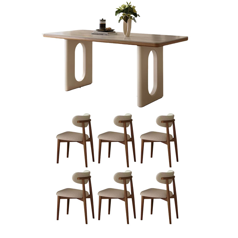 Ensemble de table de salle à manger rectangulaire en bois massif rétro, H 29,52 po x L 55,11 po x l 31,49 po