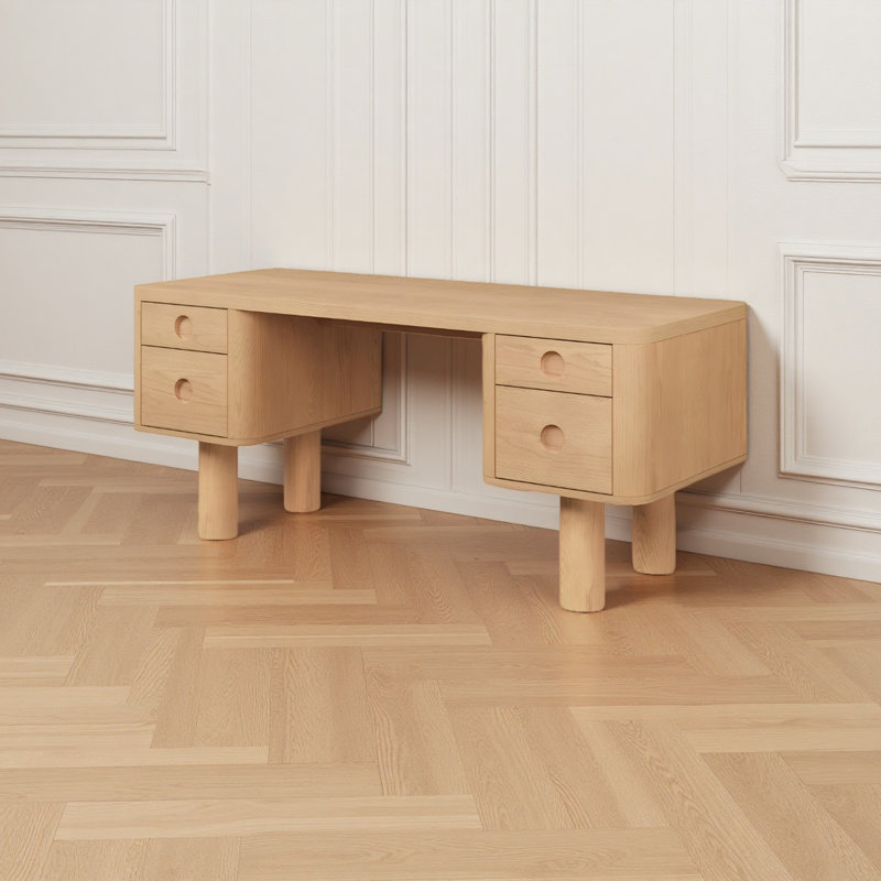 Bureau d'étude en chêne rouge robuste