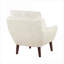 Fauteuil d'appoint beige contemporain avec revêtement en chenille, structure en contreplaqué, pieds en bois massif, coussins réversibles, housses amovibles, rembourrage en mousse haute densité pour un espace confortable.