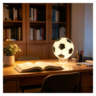Veilleuse ballon de soccer RVB, lampe de football à DEL intelligente avec application et télécommande, 16 millions de couleurs et plus, synchro musicale, décor de bureau USB rechargeable pour chambre d'enfant