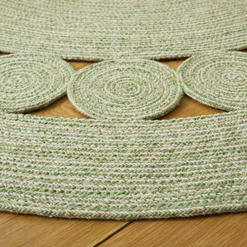 Braided Hand Woven No Pattern Indoor Rug, 6'-0" x 6'-0" Round