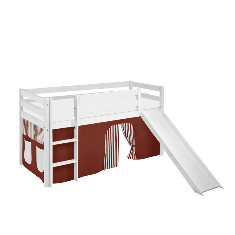Basic Kids Loft Bed, Brown and beige, UK Single (90 x 190cm)
