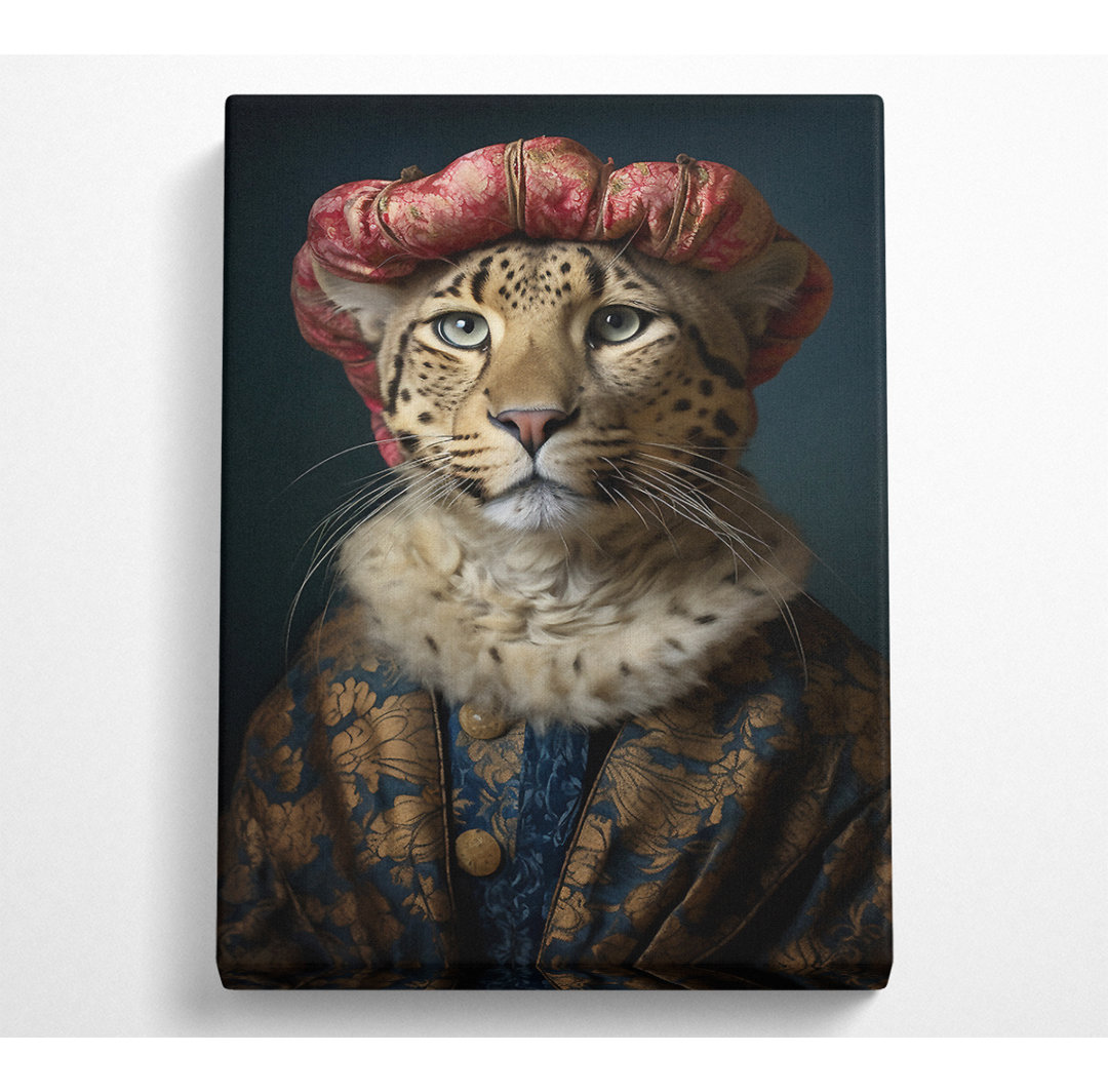 Leopardenhut Renaissance Canvas Kunstdruck