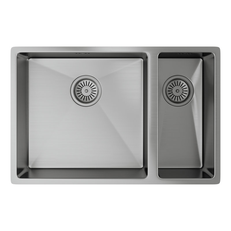 Belfry Kitchen Vina 440mm W Double Bowl Stainless Steel Kitchen Sink 0