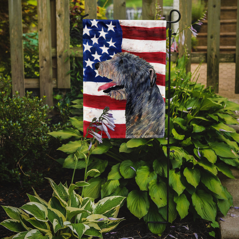 2 côtés en polyester de 2 côtés american drapeau de jardin, Lévrier italien brun