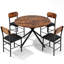 Ensemble de table et de chaises rondes de 5 pièces pour 4 personnes, de style moderne du milieu du siècle, avec des sièges en similicuir, idéal pour les petits espaces.