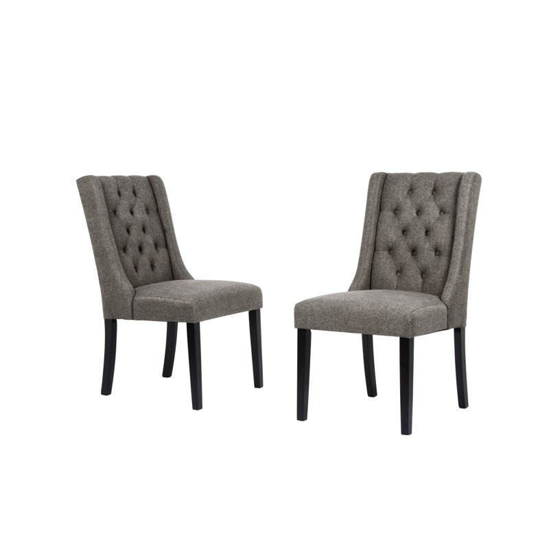 Katylin 20'' H Tufted Upholstered Parsons Chair, Dark Gray