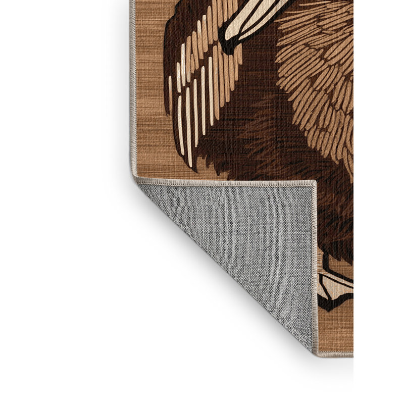  Tapis lavable pélican brun, Carré 6 pi