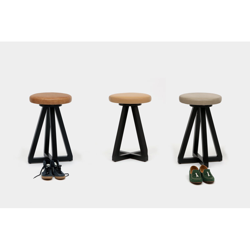 Artless X Swivel 26" Counter Stool, Black Oak, Cashmere, No Ring