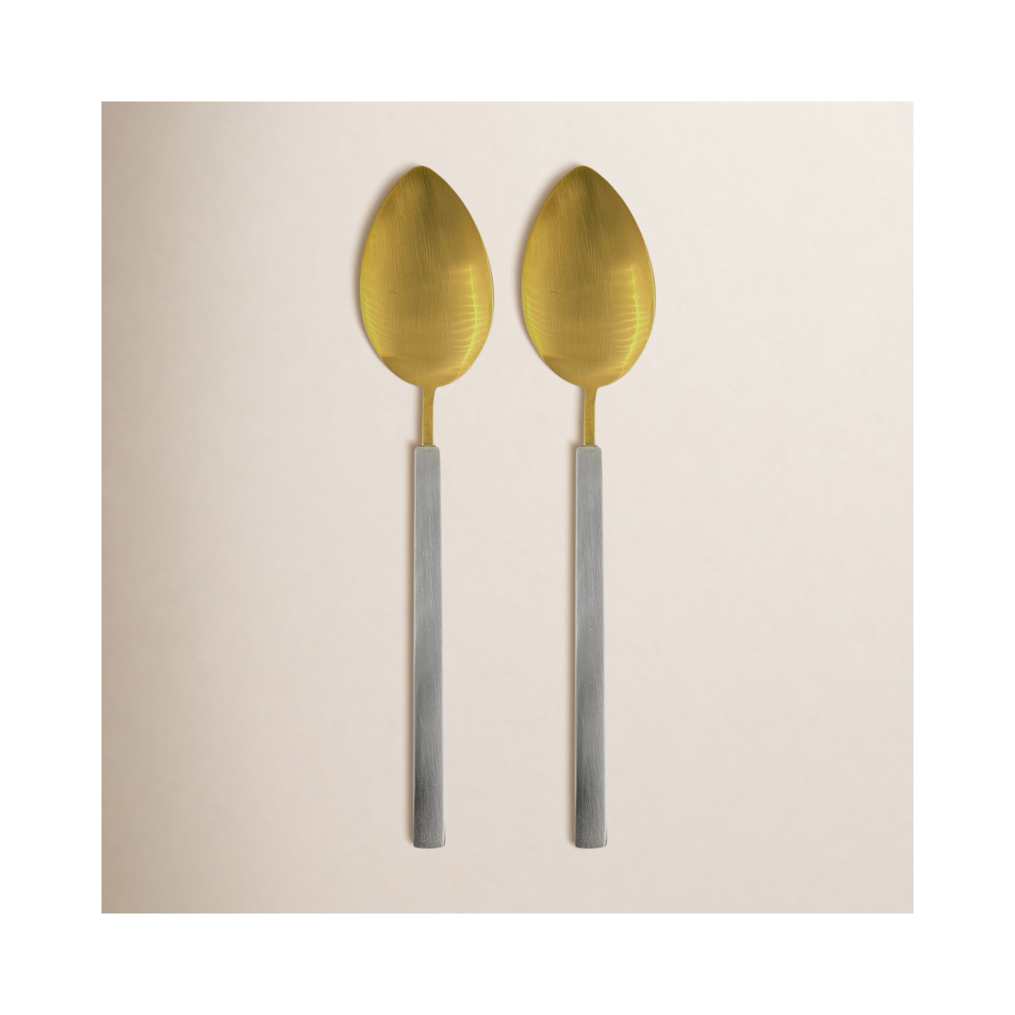 Hvar Stainless Steel Serving Spoon, Silver/Gold
