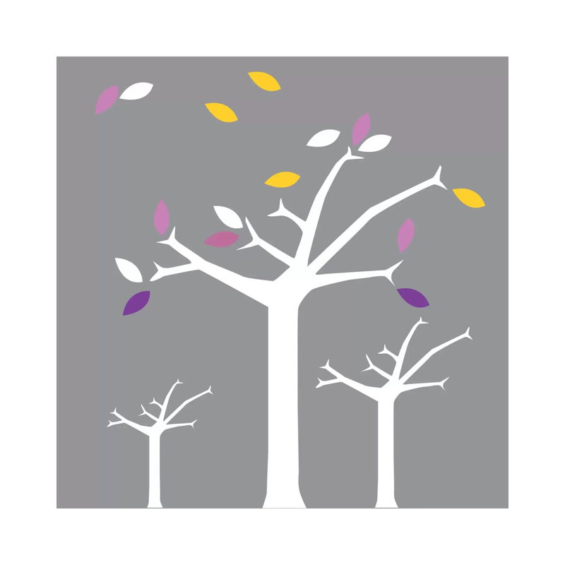 Autumn Trees Gray by 5by5collective - Wrapped Canvas Gallery-Wrapped Canvas Giclée, 45.72 cm H x 45.72 cm W