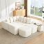 Canapé en U de 137,5 po, charge USB et sans fil, table basse avec porte-gobelet, canapé modulaire surdimensionné et mobile, repose-pieds mobile, sans assemblage, 6 sièges, velours côtelé-1188108127