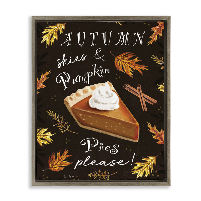 Cadre flottant Autumn Skies & Pumpkin Pies, design par Elizabeth Tyndall, Cadre flottant orme Montalcino, H 21 po x l 17 po