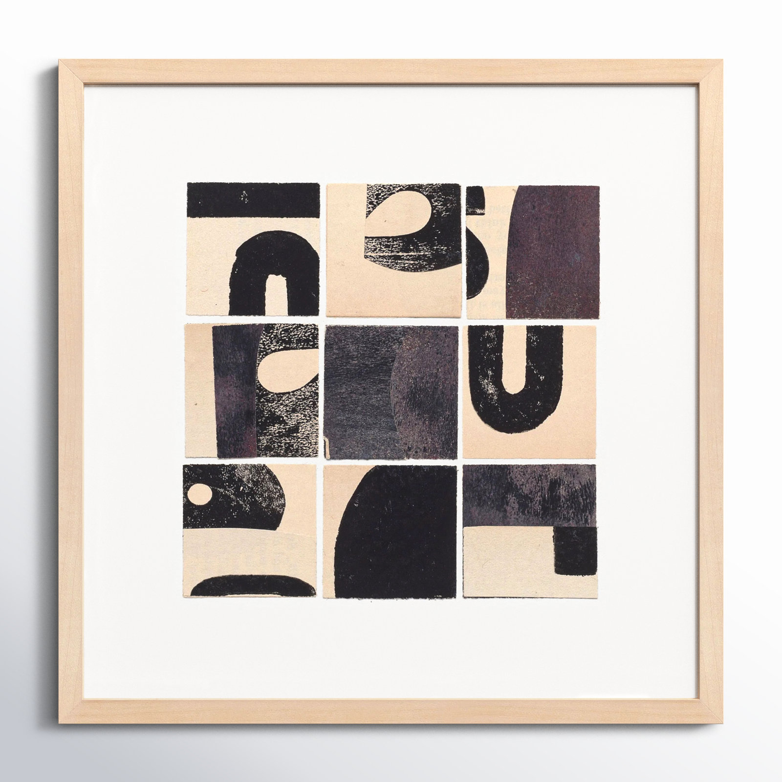 Lise "Curvy" Print by Driftway Studio, 30" H x 30" W x 1.25" D, Maple