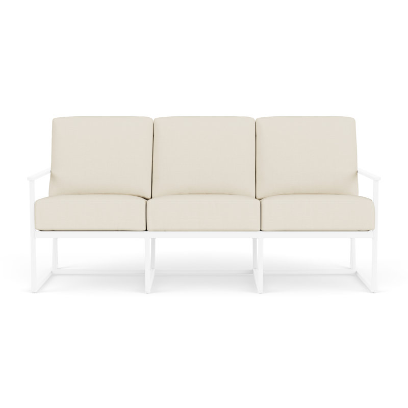 Summit Outdoor 3 - Seat Patio Sofa, Fawn, Sailcloth Sailor, White