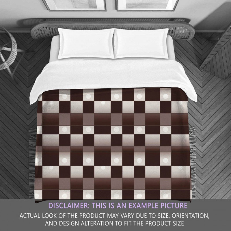 Machine Printed Comforter, King Comforter, Brown/Gray Checkered
