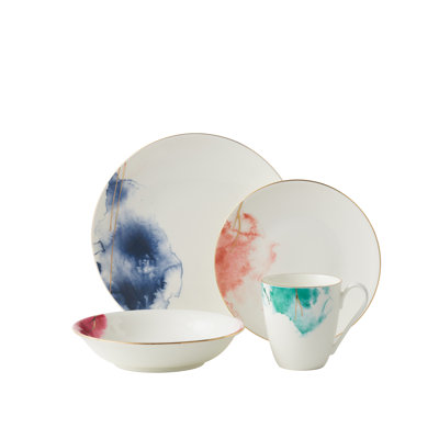Millett 4 Piece Porcelain China Dinnerware Set