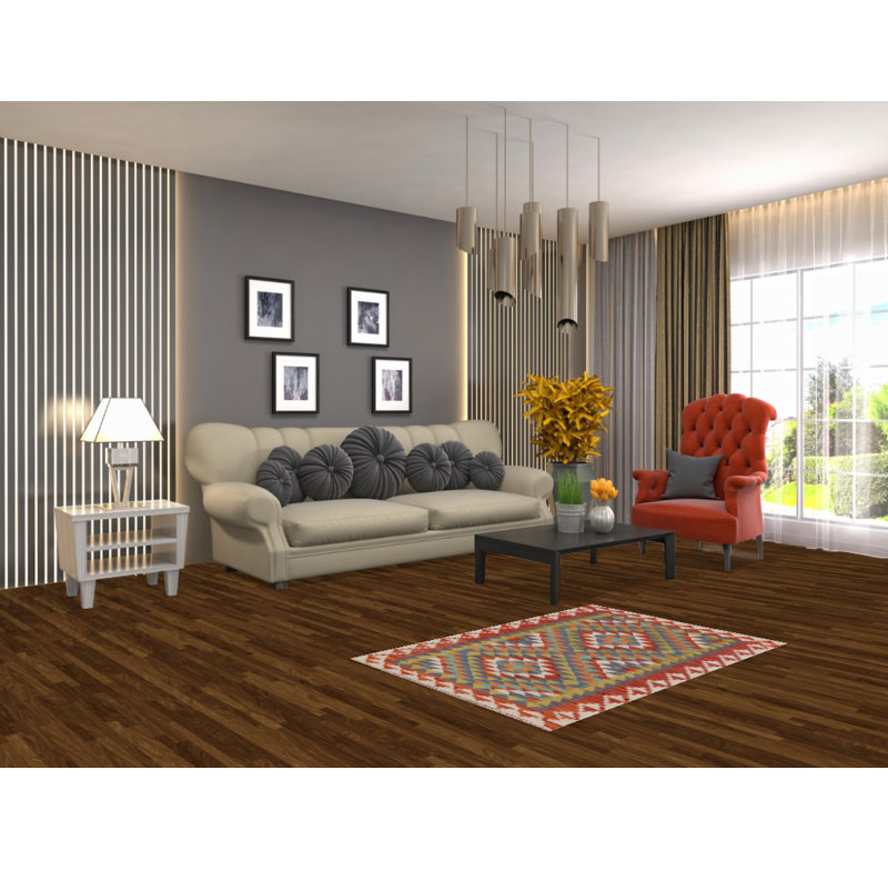 Tapis décoratif kilim en laine South Western 3 x 4