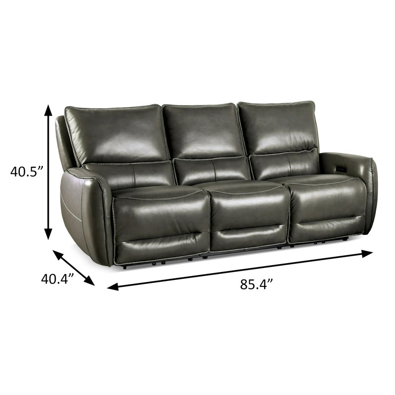 Canapé électrique 85 85 po, transitionnel, gris, 85.4, Gris